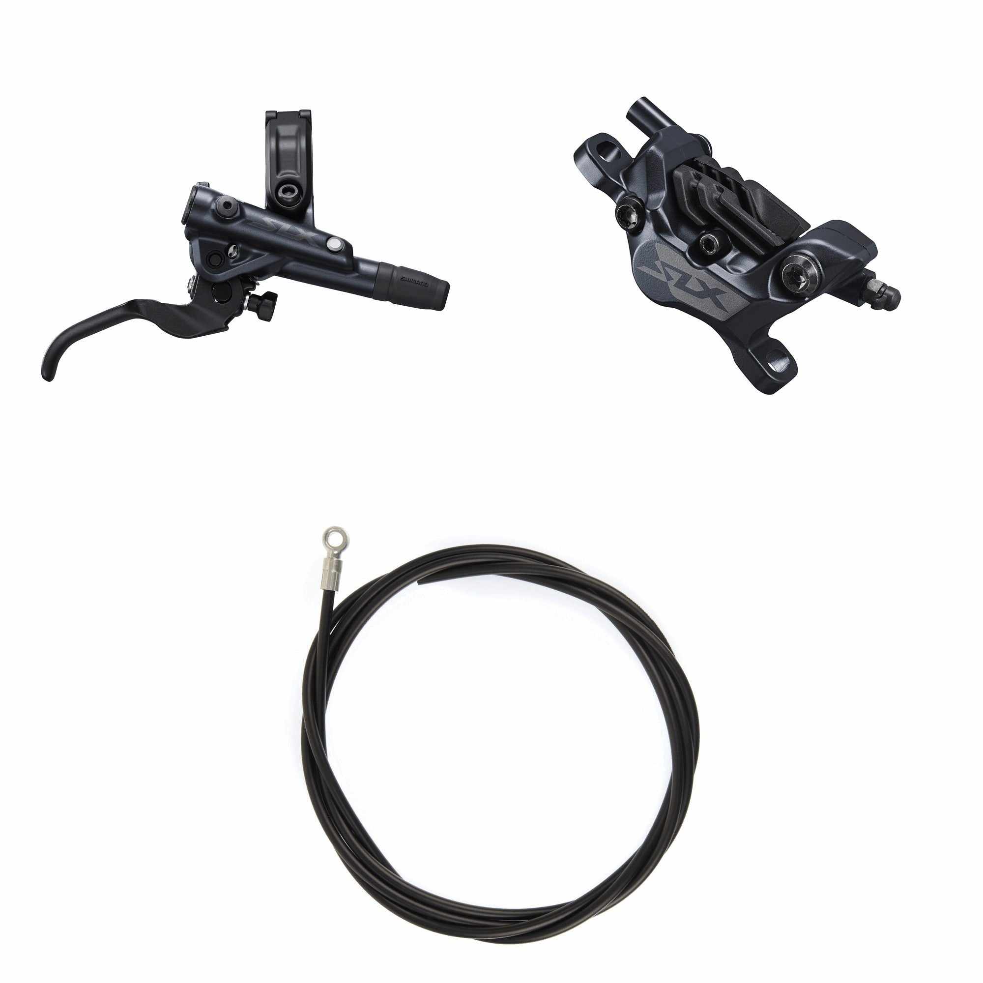 Kit Freno Disco Hidráulico Shimano SLX BR-M7120/BL-M7100 Trasero/Derecho Resina Aletas Sin Adaptador Latiguillo 1700mm Negro #2