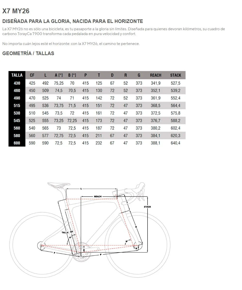 Pinarello X7 Ultegra Di2 2x12v Fulcrum Racing 800 2026 E341 Xpeed Blue - GeometrĂa