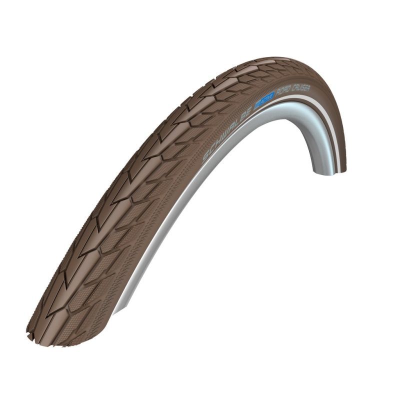 Cubierta Schwalbe Road Cruiser K-Guard Green Compound HS484 TwinSkin Rígida Café Reflectante