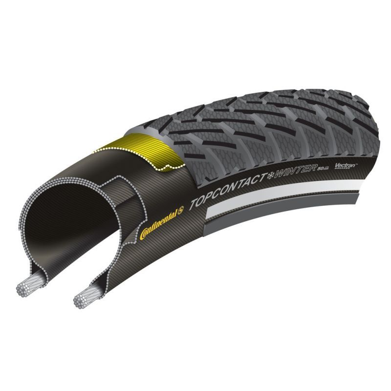 Cubierta Continental Top Contact II Winter Premium Plegable Negro Reflectante