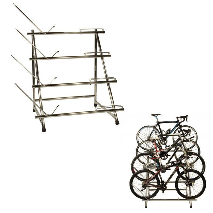 Soporte BiciSupport 4 Bicis 4 Niveles Hasta 29 Plata